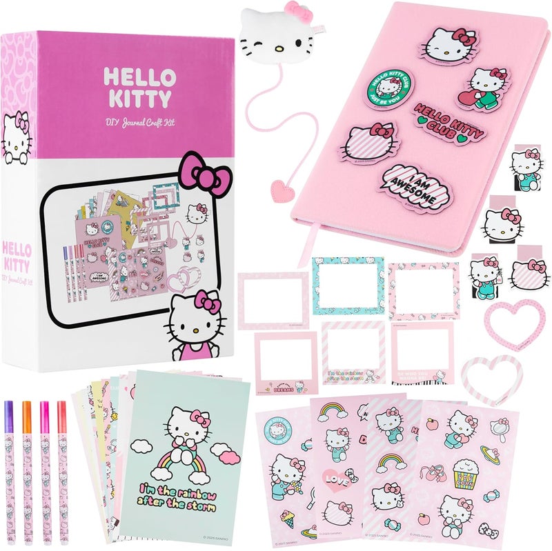 Get Trend Hello Kitty Sanrio Scrapbook Kit for Kids with Notebook, Stickers, Pens, Bookmarks, Frames, Patches, Kawaii Art Supplies, Gifts for Kids (Multi Hello Kitty) - Image 1